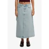 Superdry pour femme. W7210406A Jupe Denim Cargo Maxi bleu (M), Casuel, Coton