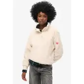 Superdry pour femme. W2012372A Super Henley beige polaire (L), Casuel, Polyester