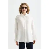 Scotch & Soda U9b01215t Linen Long Sleeve Shirt Blanc 42 Femme