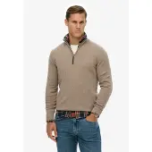 Superdry Essentials Half Zip Sweater Marron L Homme