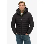 Superdry pour homme. M5012290A Veste Fuji à capuche noire (S), Casuel, Polyester