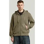 G-Star Sweat Unit Washed Full Zip Hooded - Brun - Hommes