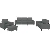 vidaXL Ensemble de canapés 4 pièces gris foncé Tissu