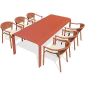 DCB Groupe Ensemble repas de jardin en aluminium 6 places