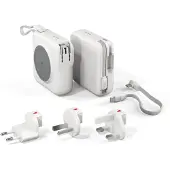 EPICO Travel UltraPack 3-en-1 : batterie externe magnétique sans fil portable et chargeur mural 10 000 mAh, blanc