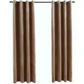 vidaXL Rideaux occultants avec anneaux 2 pcs Velours Beige 140x225 cm