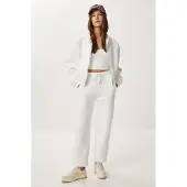 Happiness İstanbul Pantalons de tailleur blanc naturel
