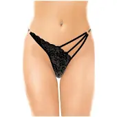 Softline Femmes, Sous-vêtements, String 2271 noir/ ML, Noir, (Une unité par pack, L, M)