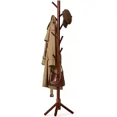 Relaxdays , porte-manteau, 8 crochets, portant à vêtements modulaire, jusqu'à 175 cm de hauteur, idéal pour l'entrée et le bureau, en bois de pin, couleur marron foncé