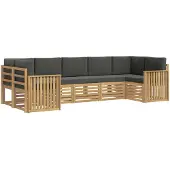 vidaXL Ensemble de canapés d'extérieur , 7 pièces, blanc et anthracite