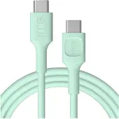 Green Cell Kabelis PowerFlex Fast Charging USB Type-C Male - USB Type-C Male 100W Mint Green 2m 5904326376243