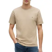 Tommy Hilfiger T-Shirt 'Flag Embroidery' nude / bleu marine / rouge cerise / blanc