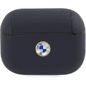 BMW Bmapsslna Airpods Pro Cover Navy Blue/Navy Geniune Leather Silver Logo