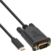 InLine 64142 Câble USB pour écran, USB Typ-C prise à VGA prise (DP Alt Mode), noir, 2m