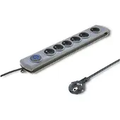 Qoltec Parasurtenseur 50165 Gris 6 prise(s) AC 230 V 1,8 m