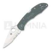 Spyderco Couteau pliant Delica 4, FRN, foliage green, lame à dents