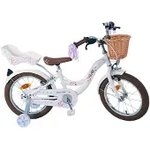 Volare Vélo enfant Blossom - Fille - 16 pouces - Blanc - Freins à deux mains