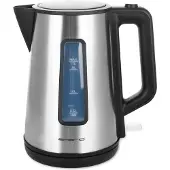 Emerio Bouilloire 1,7 L – 2200 W – Cool Touch – Arrêt automatique – Acier inoxydable / Noir – WK-122829