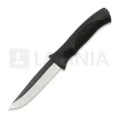 Rokka Couteau Korpisoturi, black, leather sheath