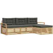 vidaXL Ensemble de canapés d'extérieur , 4 pièces, blanc et anthracite