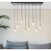 Brilliant : Suspension linéaire noire | 133 x 110 cm | 8 douilles E27, max. 60 W par douille | Câble raccourcissable | Métal