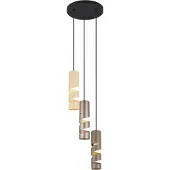 TRIO Suspension STREAM noir-marron-crème-patine 3xGU10x10W métal dim. : 150x28x28 cm IP20