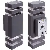 Eco-Light Applique d'extérieur Appliques anthracite 2xGU10x35W en aluminium, dimensions : 31x10x6,5 cm, IP54, Ecolight