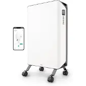 Duux Edge Radiateur à huile 1500 W - Chauffage intelligent avec ventilateur - Blanc - 46 x 32 x 71 cm