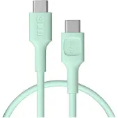 Green Cell Kabelis PowerFlex Fast Charging USB Type-C Male - USB Type-C Male 100W Mint Green 0.3m 5904326376229