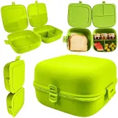 B2X Pojemnik Lunchbox Dzielony 3 Komory 14 L VILDE z Klipsami 16 x 16 cm