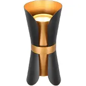TRIO Applique décorative COAT noir et or, 2xGU10x10W, métal, dim. : 21x10x11 cm, IP20,