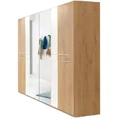Wimex Armoire à portes battantes Pamela 225 x 58 x 210 cm, chêne planches blanchies, 4 portes