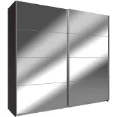 Wimex Armoire à portes coulissantes Easy Plus Armoire 225x65x210cm graphite Miroir