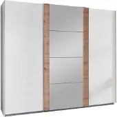 Wimex Armoire à portes coulissantes Bern, finition au choix, blanc / chêne Artisan, 270 x 64 x 210 cm