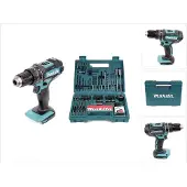Makita Perceuse à percussion sans fil DHP 482 Z 18 V 62 Nm Solo + jeu d'embouts et de forets 100 pièces