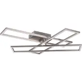 TRIO Plafonnier LED CORSO 36 W, de 2 700 à 6 000 K, 4 600 lm, métal aux reflets argentés, dimensions : 10 x 66 x 60 cm, IP20, RL