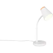 TRIO Lampe de table LED, blanc, bras flexible, H 36 cm