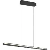 TRIO Suspension LED, noir mat, intensité lumineuse variable, up and down, H 200 cm