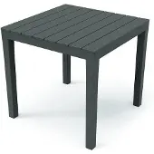 Mojawo Table de jardin anthracite 78x78x72cm imitation bois