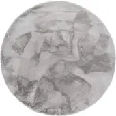 Tapis.fr Tapis en fourrure Fluffy gris 200 cm rond
