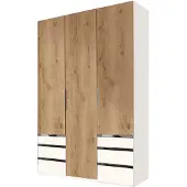 Wimex Armoire modulable, modèle Level, blanche/imitation chêne, 150 cm (18423)