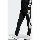 Adidas Pantalon de sport 'SEASONAL ESSENTIALS TIBERIO 3 STRIPES FLEECE' gris / gris clair / noir / blanc