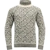 Devold Svalbard Wool High Neck Sweater Blanc,Noir M