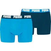Puma Hommes, Sous-vêtements, Basic Boxer, Bleu, (lot de 2, S)