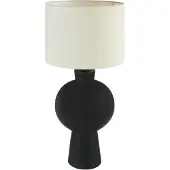 Atmosphera Lampe à poser Yulia 59 cm céramique noire abat-jour blanc