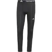 Adidas Pantalon de sport 'TECHFIT Compression Training 3-Stripes Long' noir / blanc cassé