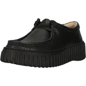 Clarks - Chaussures à lacets Torhill Bee avec semelle profilée, couleur noire, en cuir, taille 37