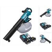 Makita DUB 187 RM2 Souffleur et aspirateur de feuilles sans fil 18 V Brushless + 2x batterie 4,0 Ah + chargeur