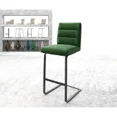 DELIFE Chaise-de-bar Pela-Flex velours vert chaise cantilever métal plat