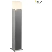 SLV Square Pole 90 Lampadaire en acier inoxydable brossé Abat-jour acrylique blanc E27